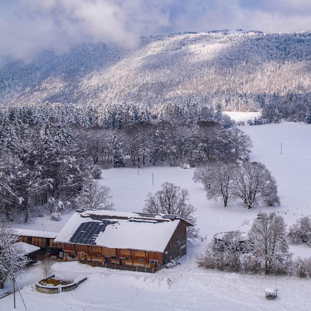 Drone image Switzerland winter
