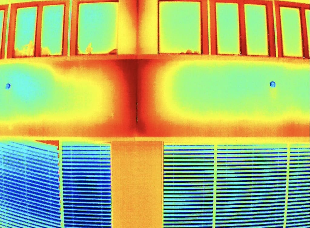 Water ingress or heat leak? Drone thermal image