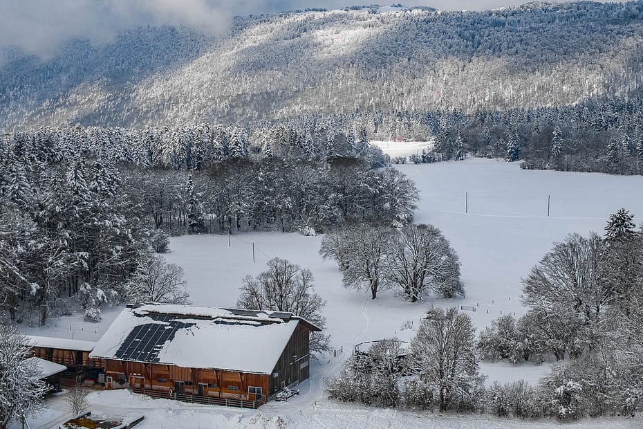 Aerial imagery Switzerland winter