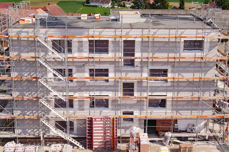 Drone photograph construction Biel Switzerland